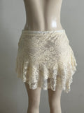 LOVE Asymmetrical ruffle mini skirt