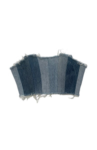 One-Of-One Patchwork Denim Crop Corset