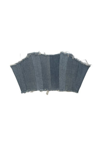 One-Of-One Denim Patchwork Cropped Corset