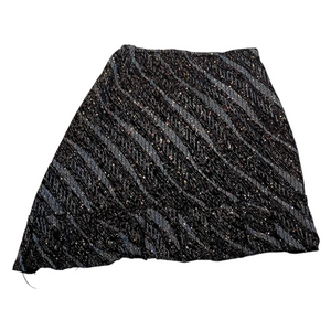 Black Soni Pleated Asymmetrical Mini Skirt